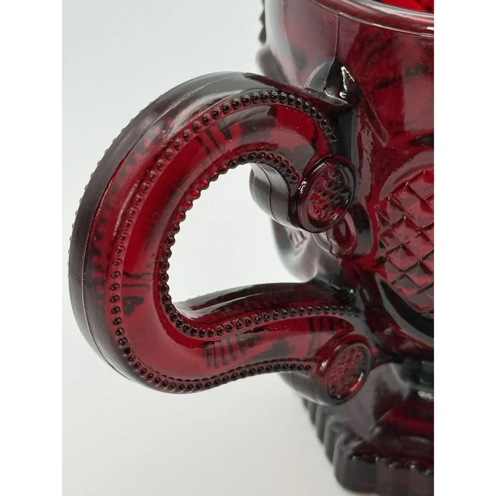Vintage AVON 1876 Cape Cod Collection Ruby Red Glass Creamer By Wheaton Glass Co